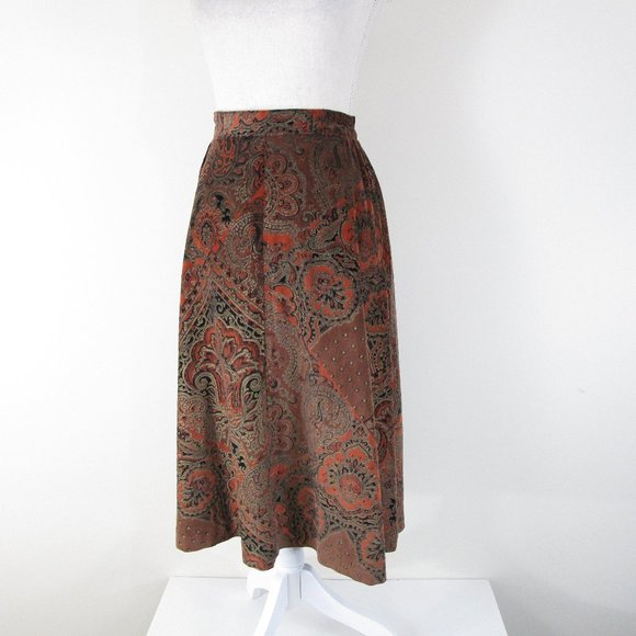 Vintage Marguerite Rubel San Francisco Velvet Jacquard Skirt Set Suit S - Picture 13 of 16